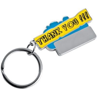 Branded Promotional THANK YOU KEYRING in Light Blue Keyring From Concept Incentives.