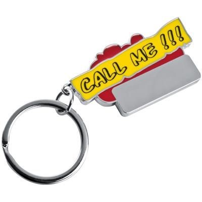 Branded Promotional CALL ME KEYRING in Red Keyring From Concept Incentives.