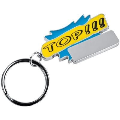 Branded Promotional TOP KEYRING in Light Blue Keyring From Concept Incentives.