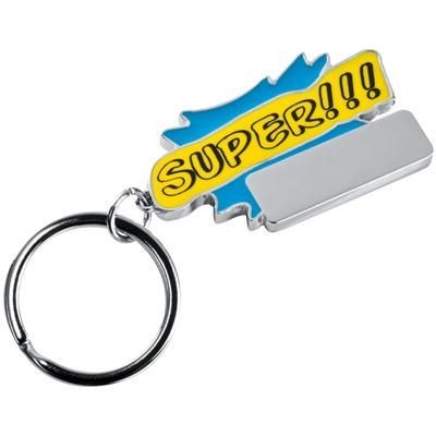 Branded Promotional SUPER KEYRING in Light Blue Keyring From Concept Incentives.