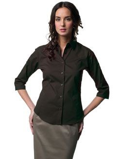 Branded Promotional RUSSELL COLLECTION LADIES THREE QUARTER SLEEVE EASY CARE FITTED SHIRT Shirt From Concept Incentives.