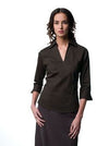 Branded Promotional RUSSELL COLLECTION LADIES THREE QUARTER SLEEVE V NECK TOP Ladies Top From Concept Incentives.