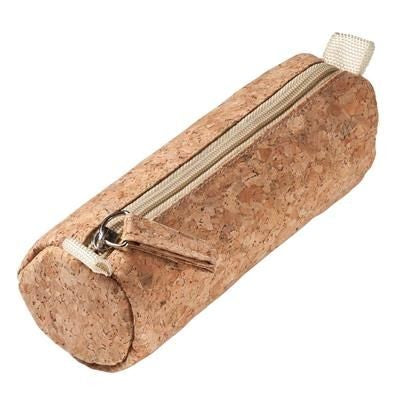 Branded Promotional PENCIL CASE CORK, BROWN Pencil Case From Concept Incentives.