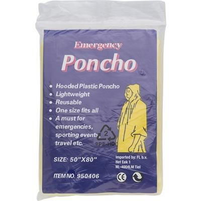 Branded Promotional FOLDABLE TRANSLUCENT PONCHO in Yellow Poncho From Concept Incentives.