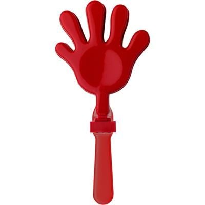Branded Promotional PLASTIC HAND CLAPPER NOISEMAKER in Red Noise Maker From Concept Incentives.