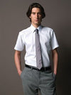 Branded Promotional RUSSELL COLLECTION SHORT SLEEVE TAILORED ULTIMATE NON-IRON SHIRT Shirt From Concept Incentives.