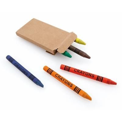 Branded Promotional COLOUR WAX PASTEL SET in Cardboard Card Box 6pcs Pencil From Concept Incentives.