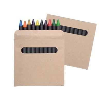 Branded Promotional COLOUR WAX CRAYON SET in Cardboard Card Box Crayon From Concept Incentives.