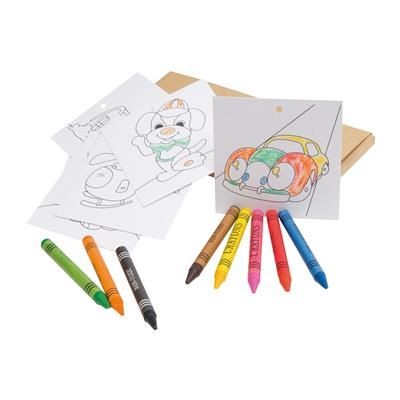 Branded Promotional SET with 8 Crayons & 8 Colouring Cards Colouring Set From Concept Incentives.