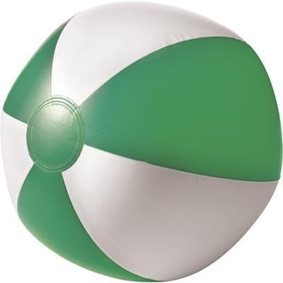 Branded Promotional BEACH BALL in Green & White Beach Ball From Concept Incentives.
