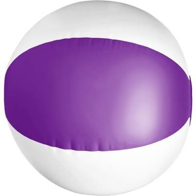 Branded Promotional BEACH BALL in Purple & White Beach Ball From Concept Incentives.