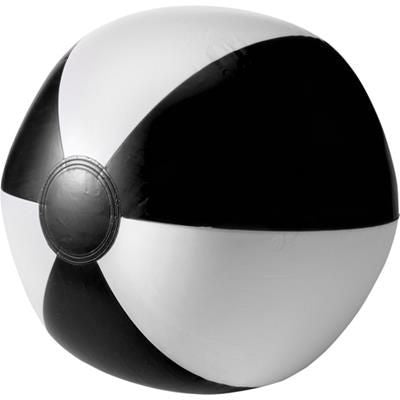Branded Promotional BEACH BALL in Black & White Beach Ball From Concept Incentives.