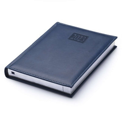 Branded Promotional RIO A5 PAGADAY DESK DIARY in Blue from Concept Incentives
