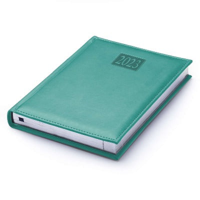 Branded Promotional RIO A5 PAGADAY DESK DIARY in Teal from Concept Incentives
