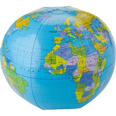 Branded Promotional PVC INFLATABLE BEACH BALL with Globe Print Beach Ball From Concept Incentives.