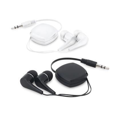 Branded Promotional RETRACTABLE EARPHONES Earphones From Concept Incentives.