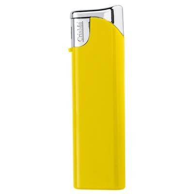 Branded Promotional ELECTRONIC PLASTIC LIGHTER in Yellow Lighter From Concept Incentives.
