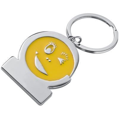 Branded Promotional SMILEY KEYRING in Yellow Keyring From Concept Incentives.