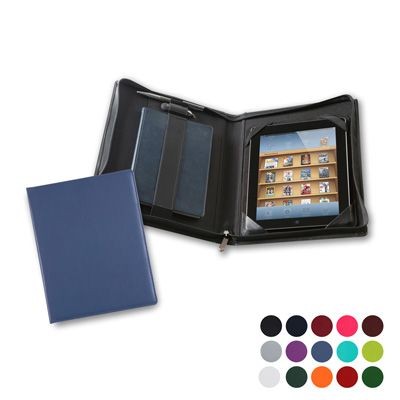 Branded Promotional DELUXE ZIP IPAD CASE in Belluno PU Leather iPad From Concept Incentives.