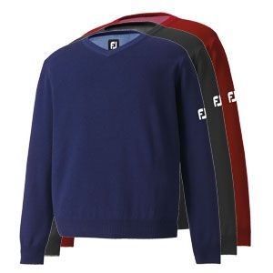 Branded Promotional FOOTJOY LAMBSWOOL V NECK SWEATER JUMPER Jumper From Concept Incentives.