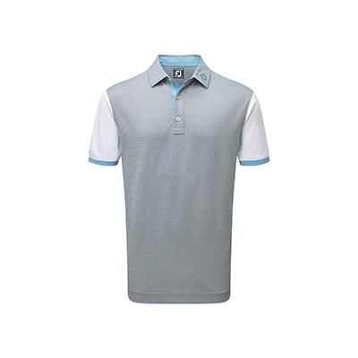 Branded Promotional FOOTJOY STRETCH PIQUE COLOUR CUBE BLOCK AND CONTRAST TRIM ATHLETIC FIT Polo Shirt From Concept Incentives.