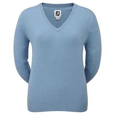 Branded Promotional FOOTJOY LADIES LAMBSWOOL V-NECK PULLOVER Jumper From Concept Incentives.