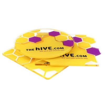 Branded Promotional RECYCLED ACRYLIC COASTER Coaster From Concept Incentives.