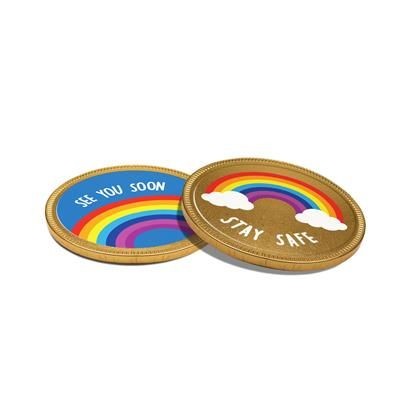 Branded Promotional 75MM CHOCOLATE MEDALLION Chocolate From Concept Incentives.