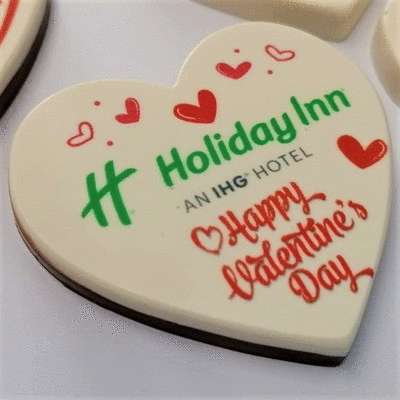 Branded Promotional CHOCOLATE HEART Chocolate From Concept Incentives.