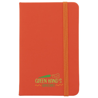 Branded Promotional ABBEY MINI NOTE BOOK in Orange Jotter From Concept Incentives.