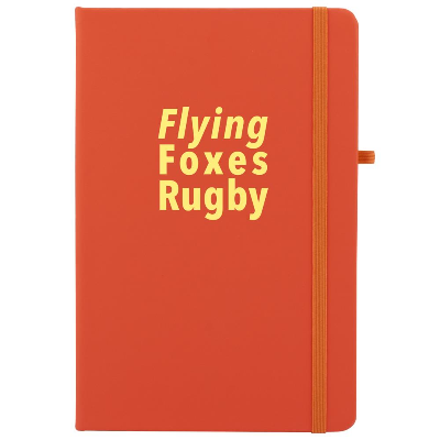 Branded Promotional ABBEY NOTE BOOK in Orange Jotter From Concept Incentives.
