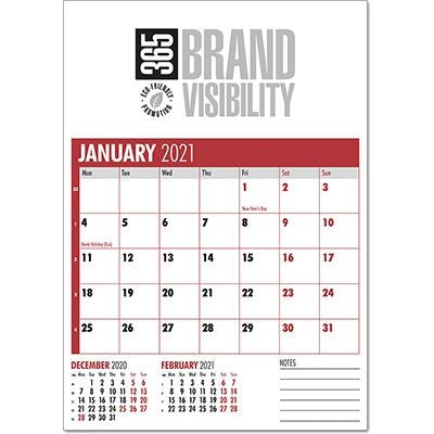 Branded Promotional JOTTA NOTE PAD PLANNER in Red & Black Calendar From Concept Incentives.