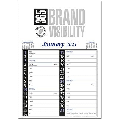 Branded Promotional MEMO NOTE PAD PLANNER in Blue & Black Calendar From Concept Incentives.