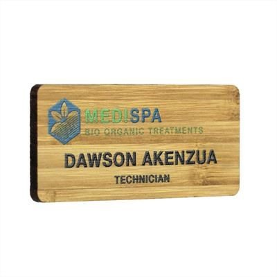 Branded Promotional BAMBOO NAME BADGE Badge From Concept Incentives.