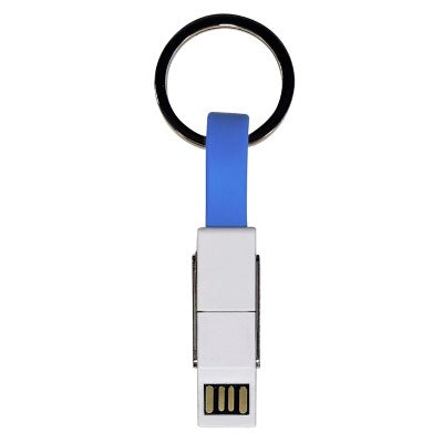 Branded Promotional 4-IN-1 KEYRING CHARGER CABLE in Blue Cable From Concept Incentives.