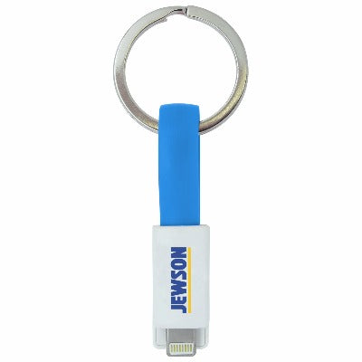 Branded Promotional 2-IN-1 KEYRING CHARGER CABLE in Blue Cable From Concept Incentives.