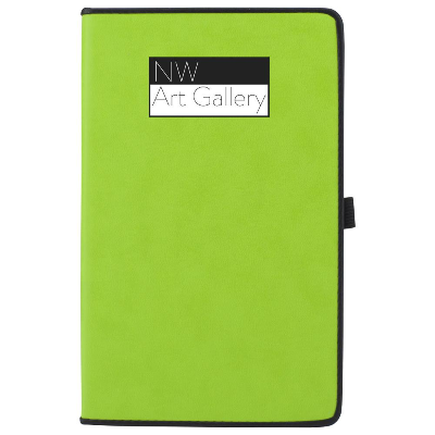 Branded Promotional BORDER NOTE BOOK in Green from Concept Incentives