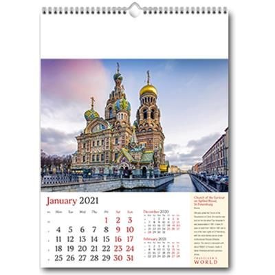 Branded Promotional TRAVELLERS WORLD WALL CALENDAR Calendar From Concept Incentives.