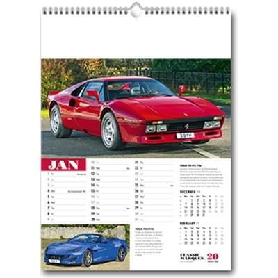 Branded Promotional CLASSIC MARQUES - PAST & PRESENT WALL CALENDAR Calendar From Concept Incentives.