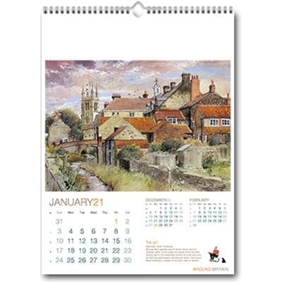 Branded Promotional AROUND BRITAIN WALL CALENDAR Calendar From Concept Incentives.