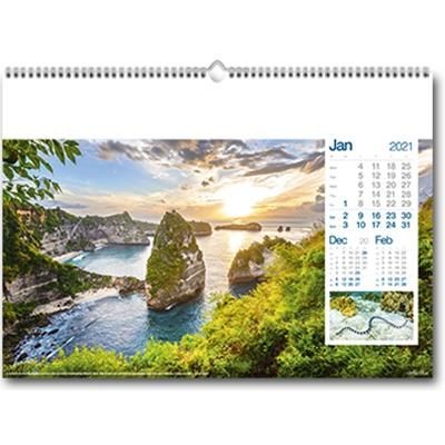 Branded Promotional DEEP BLUE WALL CALENDAR Calendar From Concept Incentives.