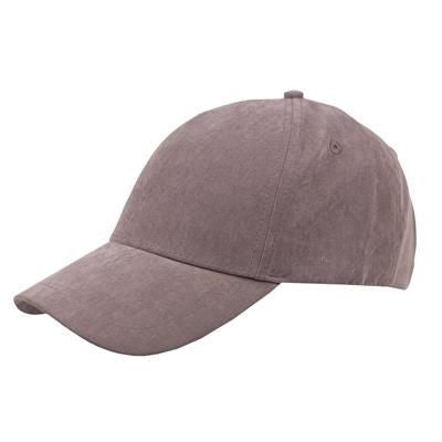 Branded Promotional 100% HEAVY WASHED POLYESTER SUEDE 5 PANEL CAP with Brass Buckle Adjuster in Brown Baseball Cap From Concept Incentives.