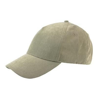 Branded Promotional 100% HEAVY WASHED POLYESTER SUEDE 5 PANEL CAP with Brass Buckle Adjuster in Olive Baseball Cap From Concept Incentives.