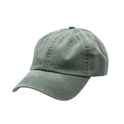 Branded Promotional 100% COTTON PIGMENT DYED, WORN LOOK 6 PANEL UNSTRUCTED CAP with Brass Buckle in Green Baseball Cap From Concept Incentives.
