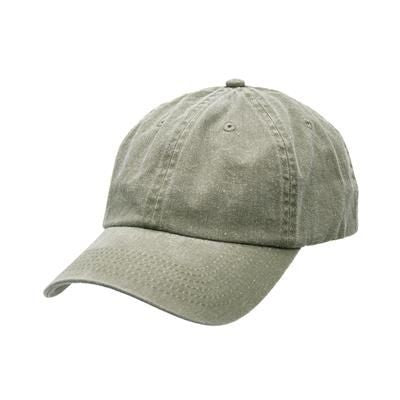 Branded Promotional 100% COTTON PIGMENT DYED, WORN LOOK 6 PANEL UNSTRUCTED CAP with Brass Buckle in Olive Baseball Cap From Concept Incentives.