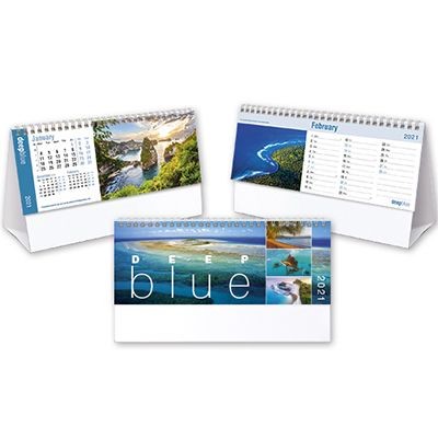 Branded Promotional DEEP BLUE DESK CALENDAR Calendar From Concept Incentives.