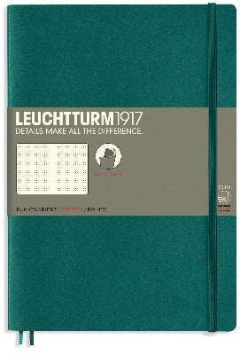 Branded Promotional LEUCHTTURM1917 SOFTCOVER COMPOSITION B5 NOTE BOOK in Pacific Green Jotter From Concept Incentives.