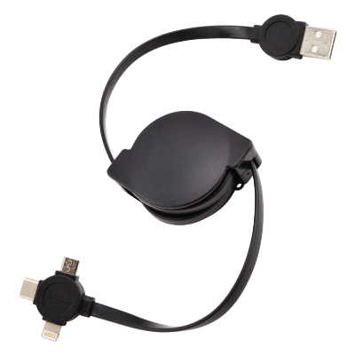 Branded Promotional SMART CONNEXION USB CABLE in Black from Concept Incentives
