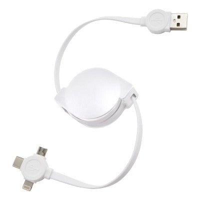 Branded Promotional SMART CONNEXION USB CABLE in White from Concept Incentives