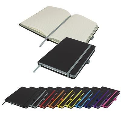 Branded Promotional DENIRO EDGE A5 LINED SOFT TOUCH NOTE BOOK Jotter From Concept Incentives.